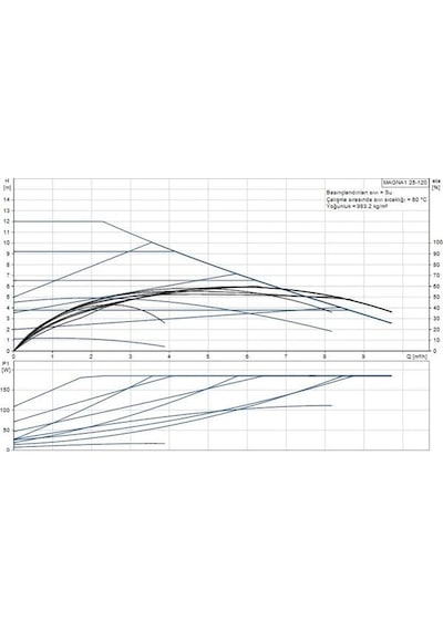 Grundfos Magna1 25-120 180 Mm 150-175.000 Kazan İçin Frekans Konvertörlü Sirkülasyon Pompası 12mss 9.5m³/h
