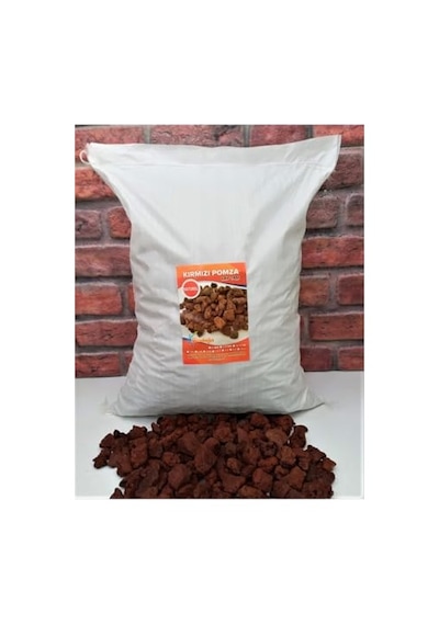 Pomza 25 Kg 20-40 Mm Kırmızı Tarım Pomzası Taşı Lav Cüruf Madeni Ponza 0.75 LT - 2.5 LT - 12 KG