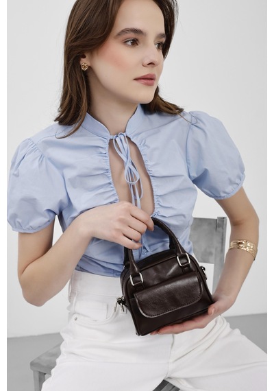 Shule Bags Nala Mini Retro Çapraz Çanta Acı Kahve Acı Kahverengi