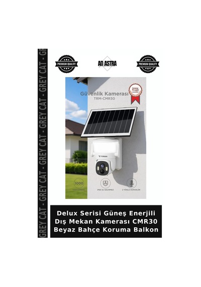 Delux Serisi Güneş Enerjili Dış Mekan Kamerası Cmr30 Beyaz Bahçe Koruma Balkon
