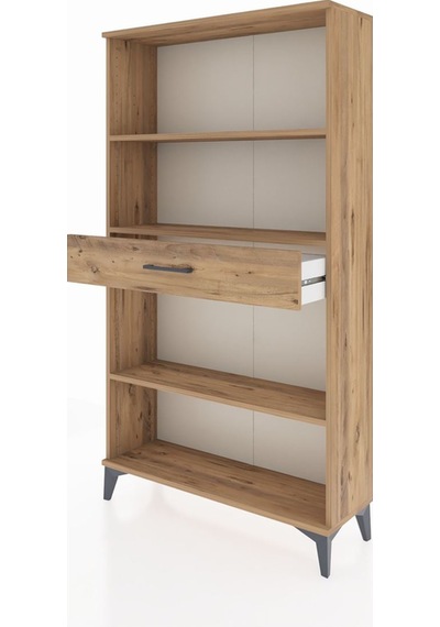 Arges Dolap 3 Raflı Tek Çekmeceli 88x30x163 Çam-çam Çam