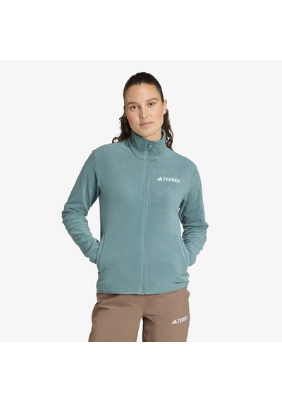 Adidas Multi Essentials Full Zip Fleece Kadın Yeşil Yürüyüş Polar Jm3111 Yeşil