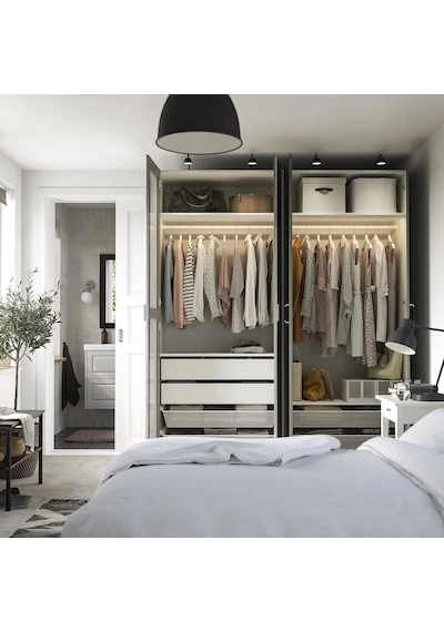Ikea Çok Renkli Sağlam Kapaklı Gardırop 200x60x236 Cm