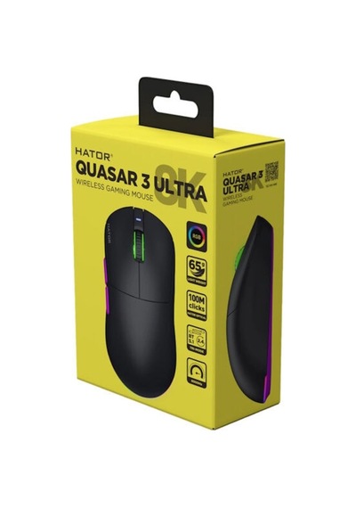 Quasar 3 Ultra Black 8k Hz Pixart Paw 3950 Sensör Rgb Kablosuz Simetrik Gaming Mouse Htm770 Diğer