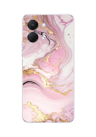Tecno Spark Go 3 Uyumlu Pembe Mermer Baskılı Silikon Kılıf
