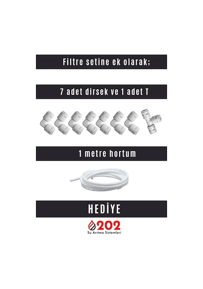 Inline Su Arıtma Cihazı Filtre Seti 4'lü - Dirsek Ve Hortum li
