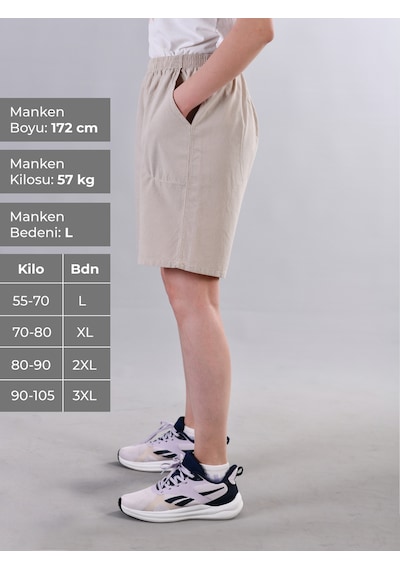Duxa %100 Pamuk Keten Dokulu Beli Lastikli ve Bağcıklı Kadın Rahat Kalıp Bol Kesim Günlük Ev Dış Spor Giyim Büyük Beden Şort Bej Duxa %100 Pamuk Keten Dokulu Beli Lastikli ve Bağcıklı Kadın Rahat Kalıp Bol Kesim Günlük Ev Dış Spor Giyim Büyük Beden Şort Bej