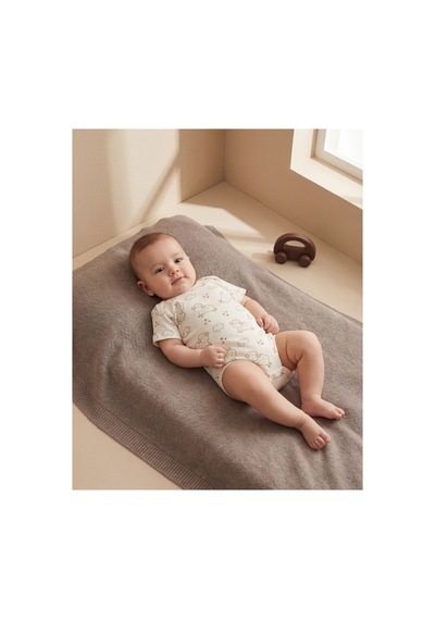 Minory Baby - 2'li Kısa Kol Bebek Body Seti Kuzu & Bulut Motifli Çok Renkli Çok Renkli