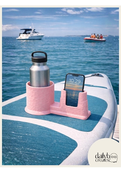 Sup Board Telefon Termos Tutucu Paddle Board Kano Aksesuar 3d Baskı Lastik Bağlantılı-pembe