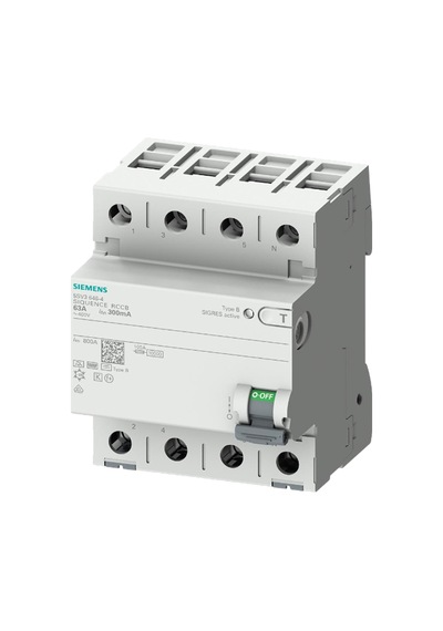 Siemens 5sv3342-4 - 25a 30ma Tip Sı 4p Kaçak Akım Koruma Rölesi