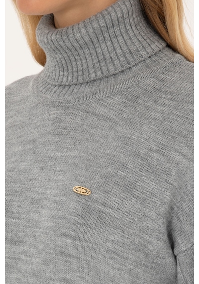 U.s. Polo Assn. Kadın Gri Melanj Elbise Triko 50314645-vr086 Grı Melanj