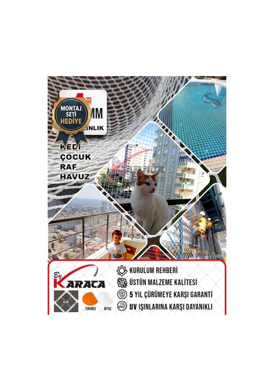 2x3 Mt 4mm Ip Kalınlığı 5x5 Gözenekli / Güvenlik Filesi