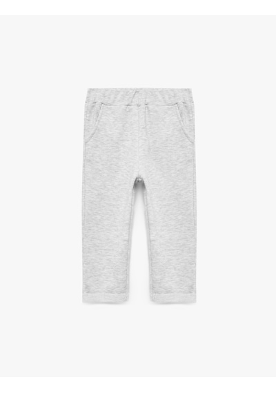 Koton Beli Lastikli Cep Detaylı Basic Eşofman Altı Gri Melanj 7wmb40037tk