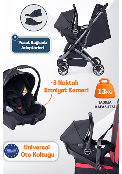 Prego Lotus Pro Kabin Boy Travel Bebek Arabası -tek Elle Katlanır-hafif -uv Tenteli -yağmurluk-örtü-kılıf