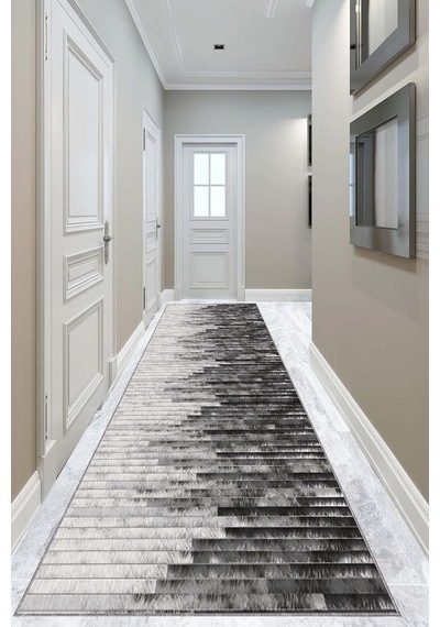 Viva Home Yıkanabilir Leke Tutmaz Kaymaz Tabanlı Kesme Özel Ölçü Rulo Yolluk Mutfak Salon Halısı Ar1309, Füme, Çok Renkli