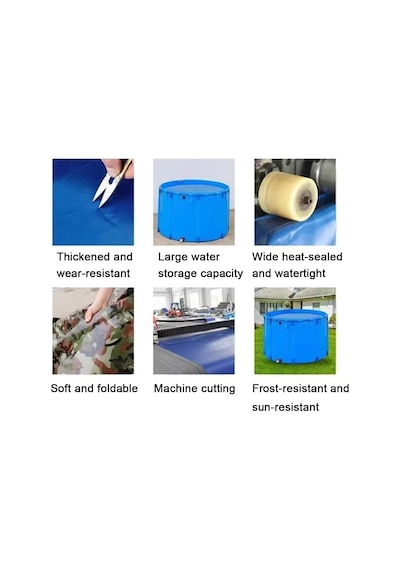 Tr Su Depolama Tankı, Büyük 3x1.2m Yer Üstü Pvc Balık Göleti - Koi Kültürü Ve Tarımsal Sulama İçin Katlanabi