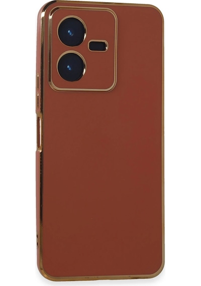 Gld-spt- Newface Vivo Y22 2022 Kılıf Volet Silikon - Kırmızı