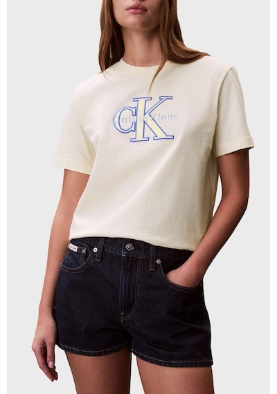 Calvin Klein Bayan T Shirt Lv047f829g F7j Beyaz BEYAZ