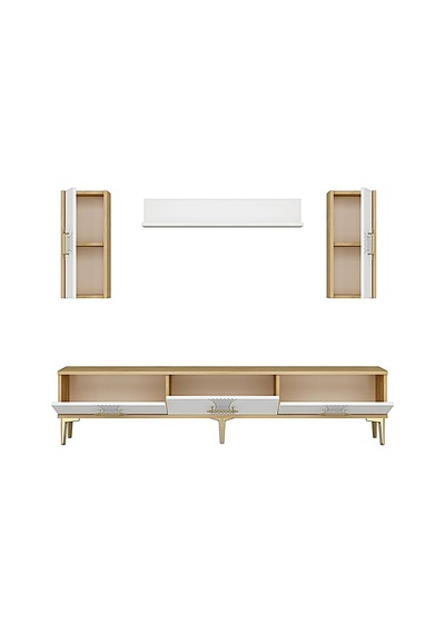 Tvr1832dbg Slim Tv Ünitesi Takımı Safirmeşe-beyaz-gold 180cm