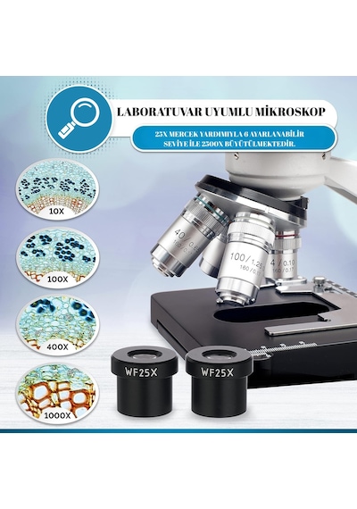 Triline 2500x Binoküler 5mp Usb Kamera Bilgisayar Destekli Bileşik Biyolojik Dijital Mikroskop