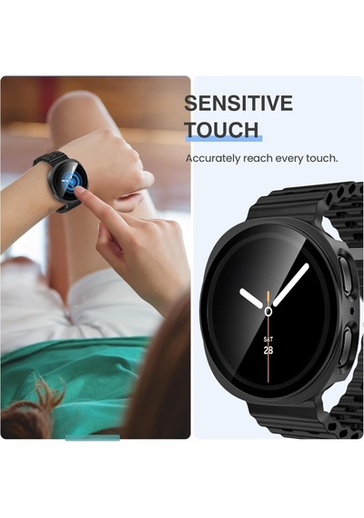 Samsung Uyumlu Galaxy Watch 8 44mm Sert Pc Kasa Ve Ekran Koruyucu 14