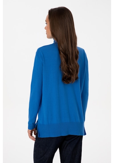 U.S. Polo Assn. Kadın Mavi Boğazlı Basic Kazak 50313621-VR251