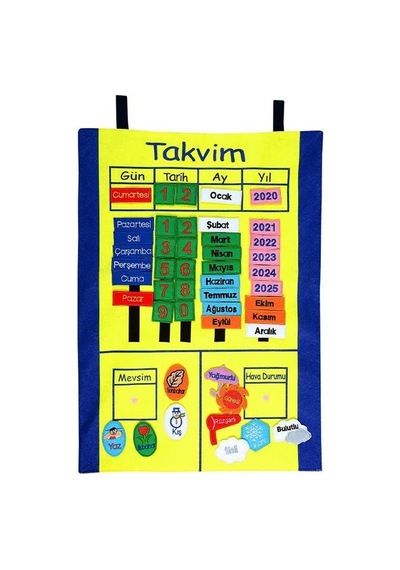 Cırtlı Eğitim Takvim Panosu Duvar Takvimi
