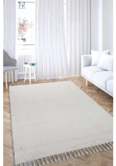 Eko Halı Urban Urb01 Beyaz Kilim Desenli Halı 120X180 Cm