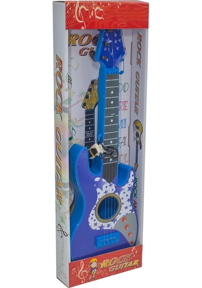 Rock Gitar Oyuncak Metal Telli 45 Cm Mavi