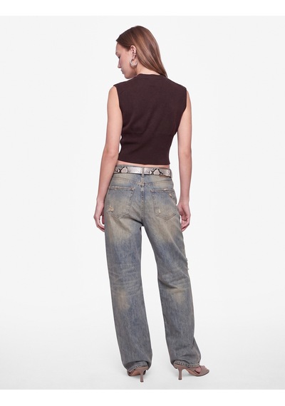 Koton Slim Fit V Yaka Kolsuz Süslü Düğmeli Triko Yelek Kahverengi 7wal20007ıt Kahve