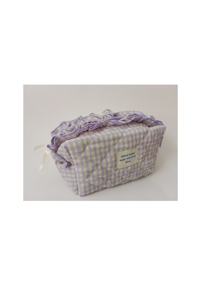 Mor Pötikare Firfirli Makyaj Çantası 17x10x11 Cm