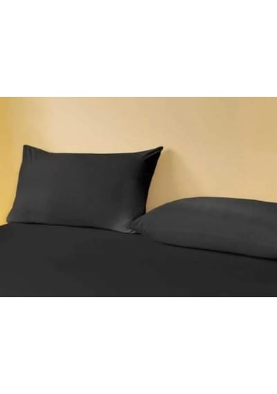 2 Adet Pamuklu 50x70 Cm Yastık Kılıfı Siyah