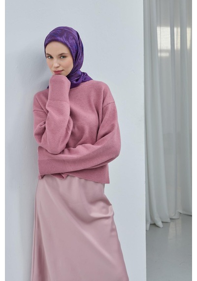 Silk Home Viskon Velora Eşarp Erguvan Mor Desenli Yumuşak Dokulu Tok Duruşlu 90x90 Çok Renkli