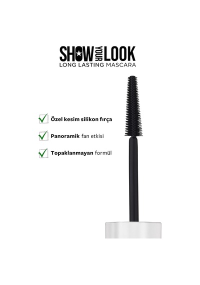 Show Your Look 24h Long Lasting Mascara - Maskara, 2024 Yeni Yıl, 9 Ml Çok Renkli