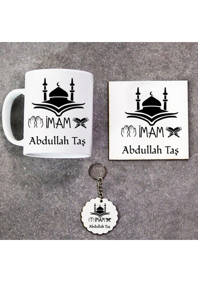 Imam Hediye Seti Kupa Bardak+Altlık+Anahtarlık