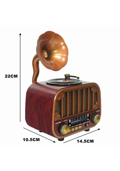 Ultratekno Md-1318bt Gramofon Tasarım Bluetooth Hoparlör + Fm/am/sw Nostaljik Radyo