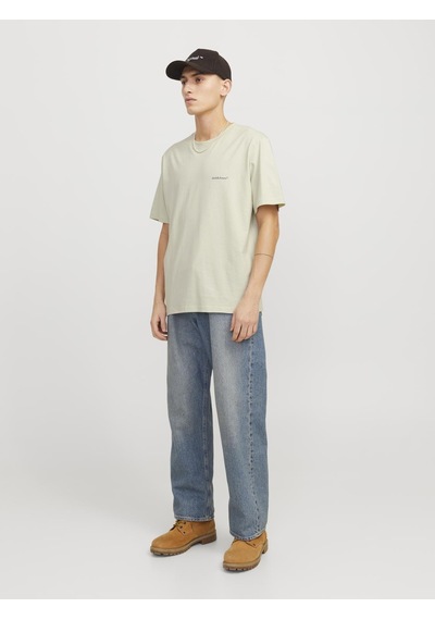 Jack & Jones Erkek Sirt Baskili Bisiklet Yaka Tisört - Split - 12297539 Celadon Tint