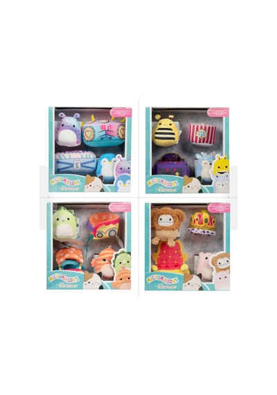 Micromallows Squishmallows Mini Yumuşak Peluş Oyuncak 8 Figür + 8 Aksesuar Figür Seti - 6 Cm Çok Renkli