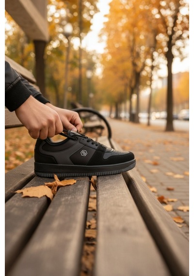 Enoch Erkek Günlük Spor Ayakkabı Kalın Tabanlı Sneaker Geometrik Logolu Ve Dikişli Model Siyah Enoch Erkek Günlük Spor Ayakkabı Kalın Tabanlı Sneaker Geometrik Logolu Ve Dikişli Model Siyah