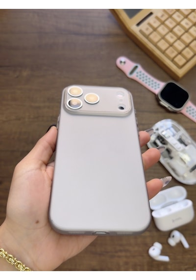 Apple iPhone 17 Pro Max Uyumlu Süper İnce Mat Ultra Thin Silikon Kılıf Gri