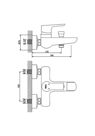 Newarc 921511N Natural Banyo Bataryası Krom