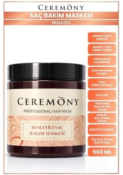 Ceremony Besleyici Kolay Taramaya Yardımcı Saç Bakım Maskesi 500ml