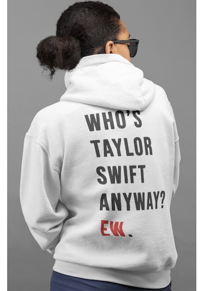 Sevbano Taylor Swift Şarkıcı Sırt Baskılı Unisex Oversize Penye Hoodie beyaz