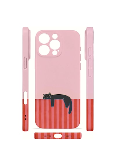 Apple iPhone Uyumlu 16 Pro Vorian İnce Kamera Korumalı Mika Kılıf Lazy Cat Sunset Lazy Cat Sunset Mika