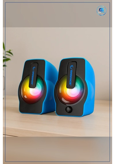 Kablolu Hoparlör Seti 1+1 6w Usb Rgb Işıklı Multimedya Bilgisayar