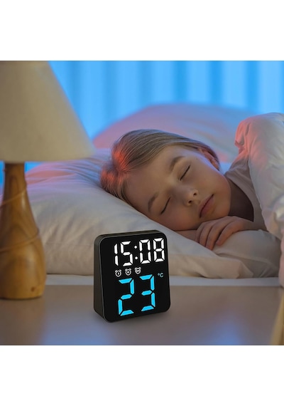 Sıcaklıklı Duvar Saati, Pille Çalışan Çalar Saat Duvar Saati, Ayarlanabilir Parlaklık Dimmer, Led Elektronik Tar Diğer