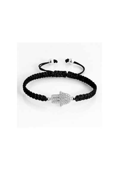 Kuyumcudukkani "hamsa"makrome İpli Bileklik- 40048-w-w-blk Beyaz
