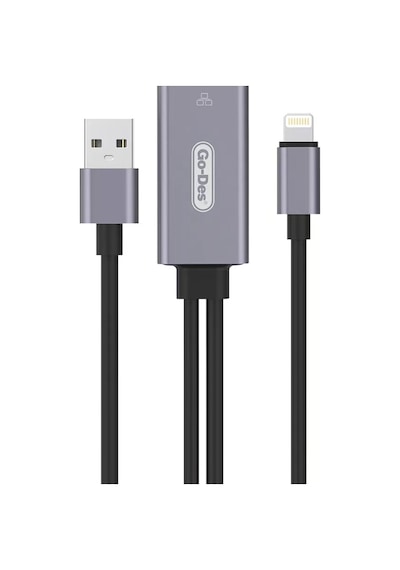 Go Des GD-6837 RJ45 To Lightning Otg 100Mbps Ethernet Dönüştürücü
