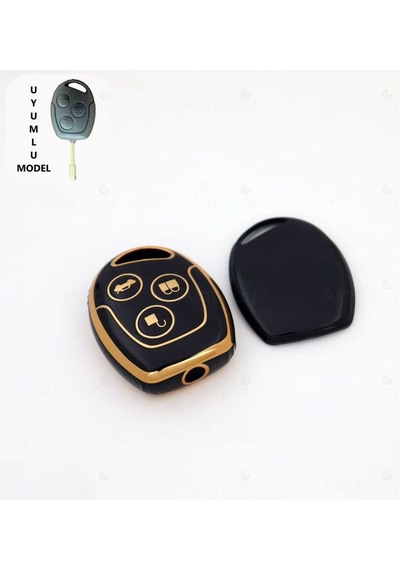 Ford Focus Transit Fiesta Modeo Fusion Ka Galaxy Gold Kenar Tpu Anahtar Kılıfı Siyah