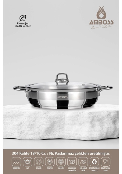 Saphire 24 Cm Cam Kapak Basık Tencere